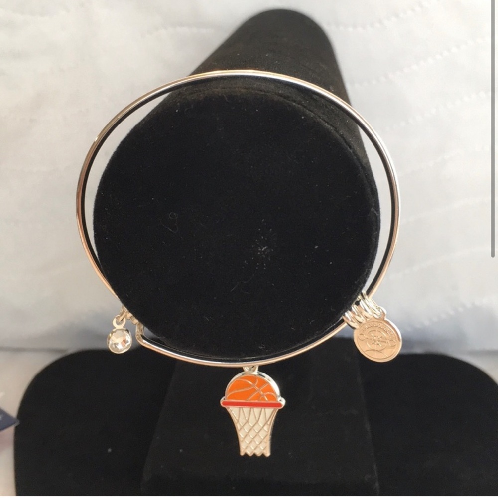 Halos & Glories Basketball Expandable Silver Bangle Bracelet NWT